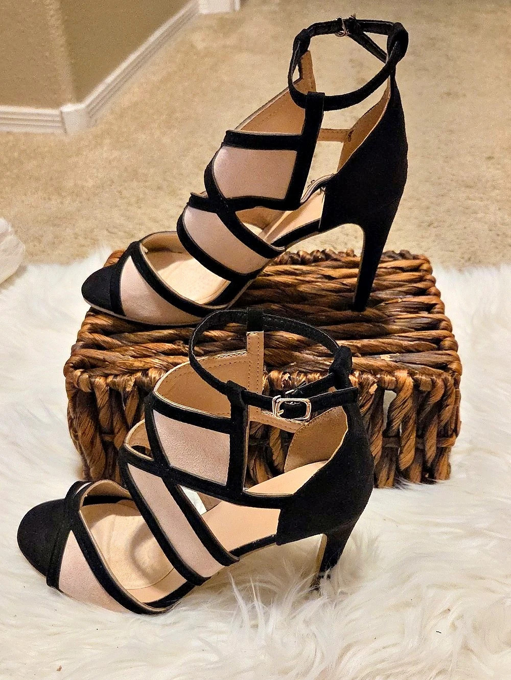 Black Strappy Platform Heels